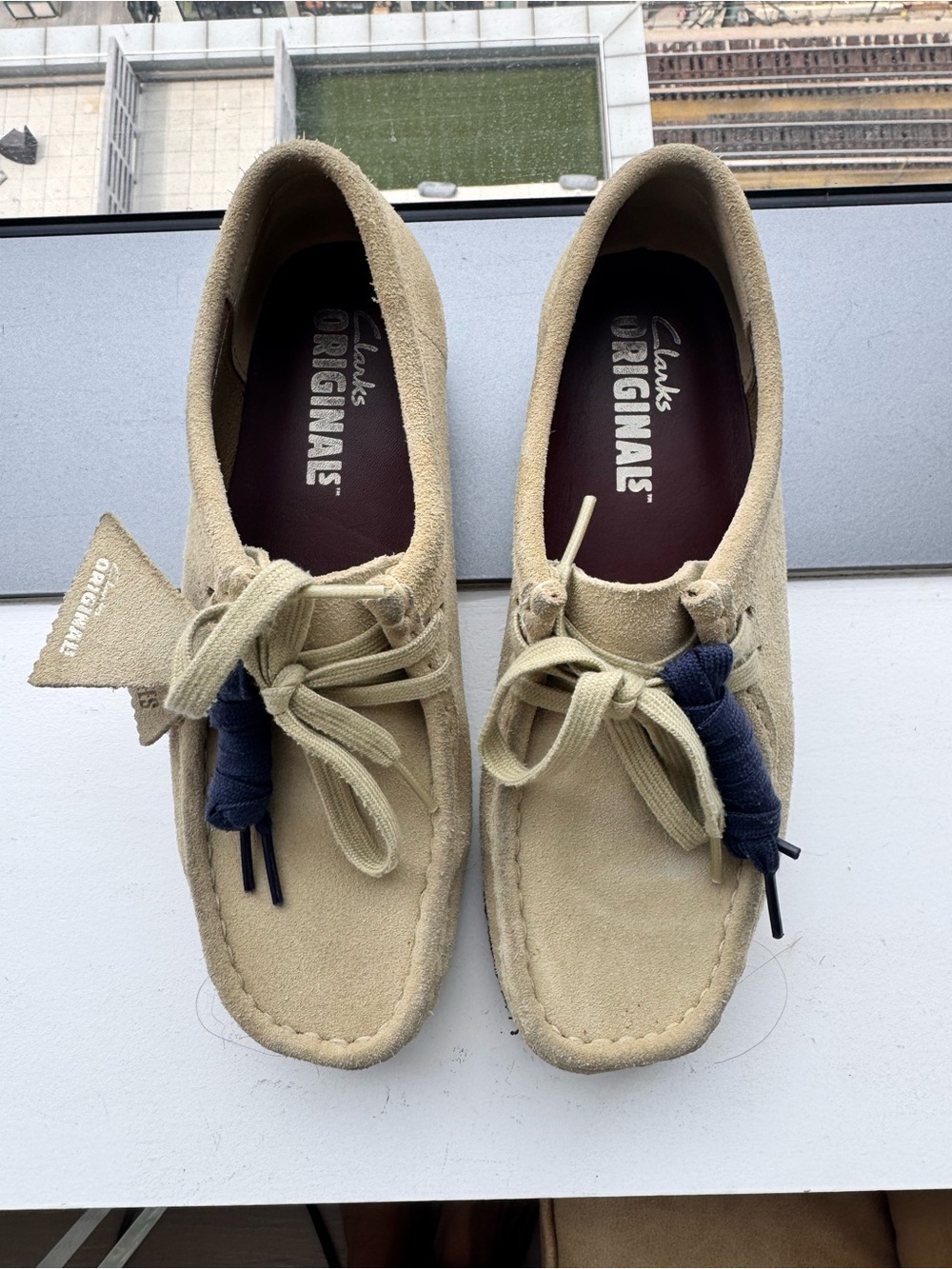 Clarks Originals Women's Beige Suede Wallabee Moccasins